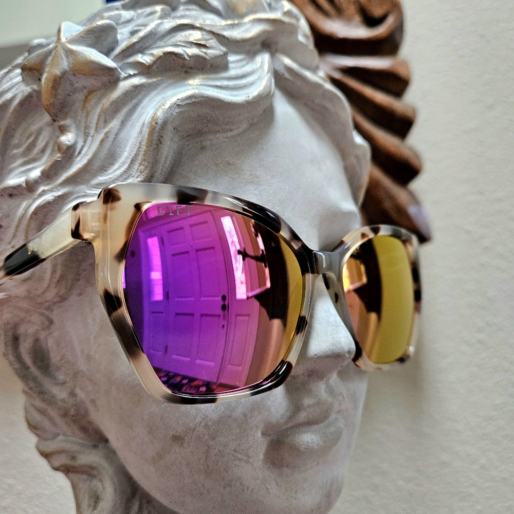 NEW VERA Diff Eyewear Sunglasses with Pink/ Yellow Polarized Lenses - Picture 3 of 12